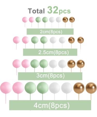 Astaron 32-piece Cake Topper Set - Mini Balloons for Weddings Baby Showers & Birthdays - Pink & Green Tortendeko Balls - Buy Online on GoSupps.com