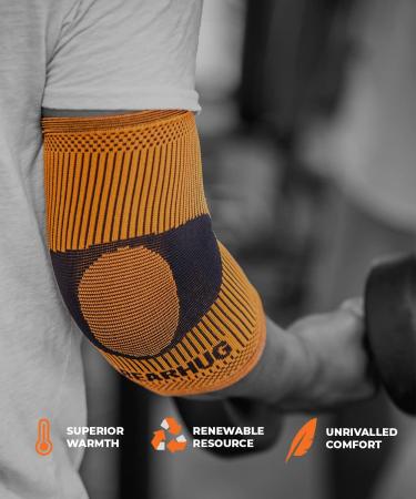 Bearhug Bamboo Elbow Support XXL - Tennis Elbow Sleeve for Men and Women - Muscle Injury Relief Brace for Sports, Golf, Weightlifting - Buy Online on GoSupps.com