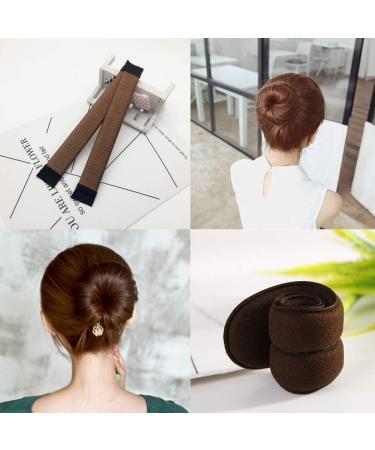 YuCool 3 Pack Mini Magic Bun Maker Set with Foam Sponge - Brown Hair Accessories - Buy Online on GoSupps.com