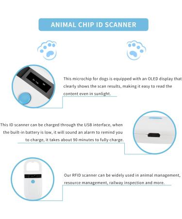 Gugxiom ChiPlesic RFID Reader for Animals - 134.2kHz/125kHz OLED Display FDX B & EMID Microchip Compatible with Alarm - Ideal for Dogs - Buy Online on GoSupps.com