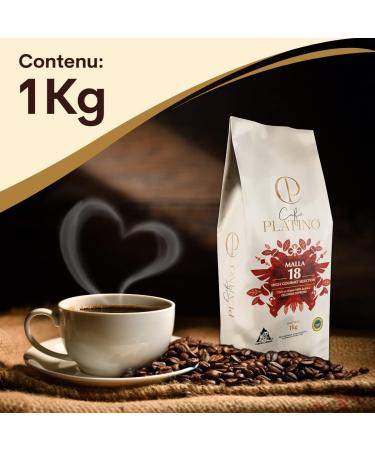 Platinum Coffee - Colombian Supremo Coffee Beans 1Kg - 100% Arabica - Certified by the National Federation of Coffee Growers of Colombia - Mesh +18 - Buy Online on GoSupps.com