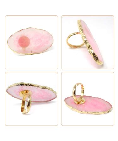 4PCS Resin Marble Nail Art Palette Rings - Gel Polish Mixing Trays & Color Plates with Adjustable Finger Ring - Buy Online on GoSupps.com