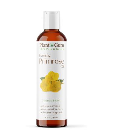 Evening Primrose Oil 4 fl. oz. Cold Pressed 100% Pure Natural Carrier - Skin Face Body and Hair Growth Moisturizer. Great for DYI Soap Making Creams and Lip balms.