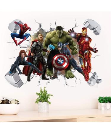 Avengers 3D Wall Stickers - Hulk, Spiderman, Superman Shield Decals for Bedrooms - Wall Art Decor - Buy Online on GoSupps.com