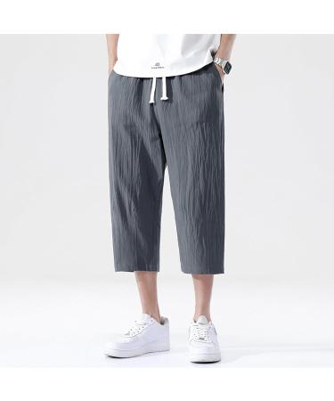 CEWIFO Cargo Jogging Pants for Men - Summer Baseball Pants Cotton Linen Chinos Regular Fit Light A2-Dark Gray - Buy Online on GoSupps.com