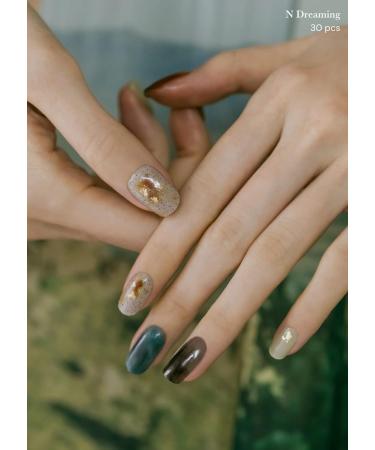 ohora Semi Cured Gel Nail Strips (N Dreaming) - Salon-Quality, Long Lasting, Easy to Apply & Remove - Includes 2 Prep Pads, Nail File & Wooden Stick - Buy Online on GoSupps.com