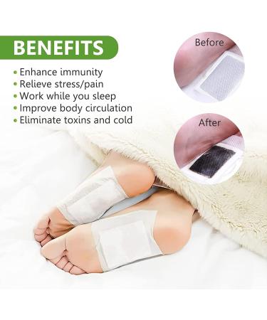 Detox Foot Patches - Natural Bamboo Vinegar & Ginger - 20 Pcs for Impurity Removal & Relaxation - Buy Online on GoSupps.com