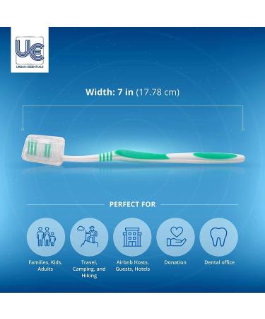 Urban Essentials Bulk Travel Toothbrush Kit - TSA Approved Dental Care Set with Toothbrush Toothpaste Floss Picks & Resealable Bag - Perfect for Donations & Guest Bathrooms (10 Pack - Buy Online on GoSupps.com