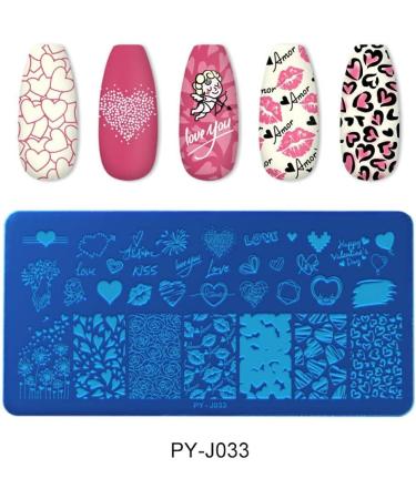 Valentine's Day Nail Stamping Plates Kit - Rose Design Stainless Steel Nail Art Tools for Unique Nail Designs - Shop Internationally - Buy Online on GoSupps.com