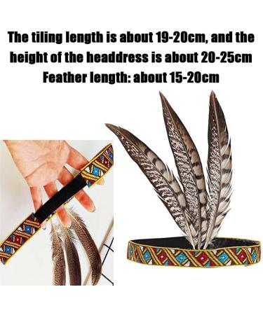 Indian Headband Headdress Feather Headband Native American Feather Headband Hair Band Headwear Headpiece Fashion Elegant Flapper Headband- Hair Decoration for Women Girls - Buy Online on GoSupps.com