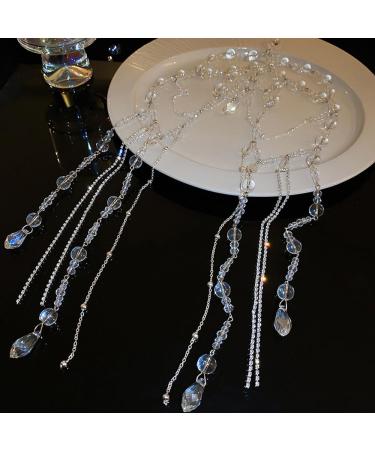 Wiwpar Boho Crystal Long Chain Tassel Headpiece | Rhinestone Festival & Wedding Hair Accessories for Women & Girls - Buy Online on GoSupps.com