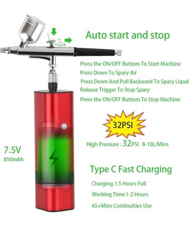 Paint Sprayers Cordless Airbrush Compressor TM80S-131 High Power Professional Travel Beauty Care Nano Spray Pneumatic Tool Tools (Color : Blue) - Buy Online on GoSupps.com