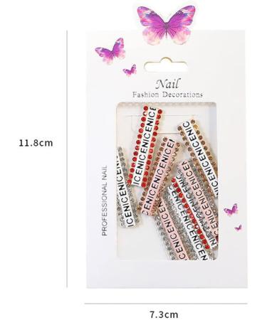 Luxury 3D Nail Letters Ribbon Tape with Rhinestones | DIY Nail Art Tools & Decorations - International Shipping Available - Buy Online on GoSupps.com