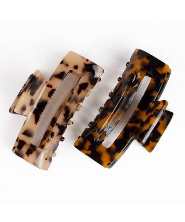 JIRIS 2PCS 3Inch Leopard Print Hair Claw Clips - French Design Celluloid Barrettes for Women - Buy Online on GoSupps.com