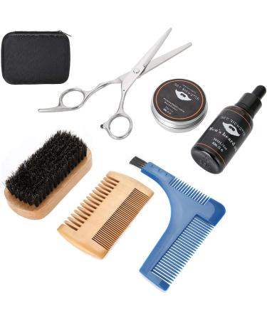 Beard Trimming Kit Mustache Care Set Beard Grooming Kit for men 7 pieces beard oil + balm + beard scissors + beard brush + beard comb + toiletry bag The Premium Men's beard care set ideal as a gift - Buy Online on GoSupps.com