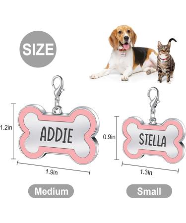 DejavYOU Personalized Pet ID Tags - Custom Dog & Cat Name Tags - Engraved Both Sides - Easy to Read - Custom Text - S Pink - Buy Online on GoSupps.com
