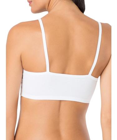 Fruit of the Loom Women's Spaghetti Strap Cotton Sports Bra Value Pack - 4-Pack, Black/White/White/Grey, Size 36 - Buy Online on GoSupps.com