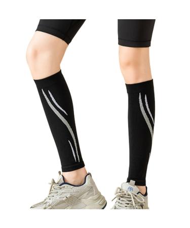 Calf Compression Sleeve Men & Women Shin Splints Support And Calf Support Sleeves For Running Sports Flight Hiking Cycling (Color : Black Size : L/XL) L/XL Black