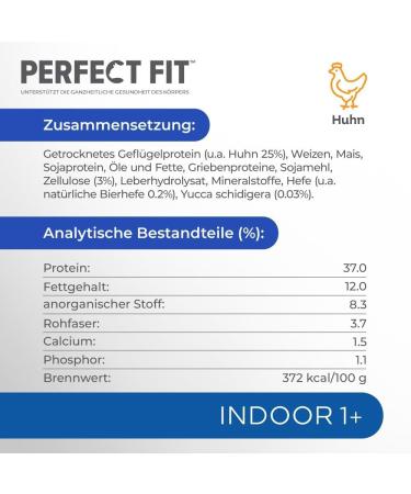 PERFECT FIT Indoor Adult Cat Dry Food - Chicken 750g & 4.5kg | Healthy Nutrition for Cats 1+ Year | International Shipping - Buy Online on GoSupps.com