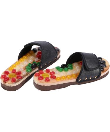 Verdant Touch Foot Massage Slippers | Blood-Activating Health Care Shoes for Foot Tension | Size 37 Black - Buy Online on GoSupps.com