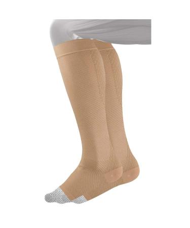 OS1st FS6 Performance Foot Sleeve(s) for Plantar Fasciitis Pain Relief Heel Pain and Arch Support (Large Natural Full Leg)