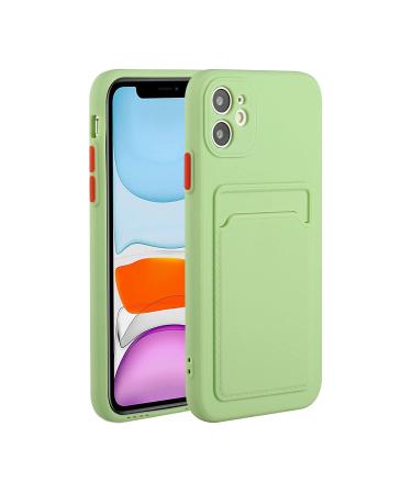 Tivenfezk Nadoli Silicone case for iPhone 15 Plus Ultra thin shockproof scratch -resistant wallet soft TPU protective cover mobile phone case with credit card holder iphone 15 plus green