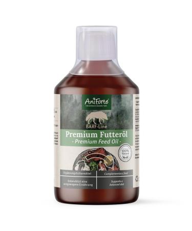 Aniforte barf feed oil for dogs 500ml - natural cold -pressed premium barf oil ideal mix of omega 3 & omega 6 species -appropriate & balanced barf addition 500 ml