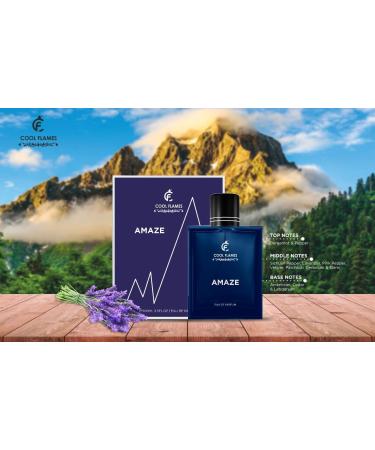 Cool Flames Luxury Amaze Unisex Eau De Parfum with Bergamot Patchouli Lavender & Cedar Premium Long Lasting Citrus & Spicy Fragrance Scent Perfume for Men & Women 100 ML - Buy Online on GoSupps.com