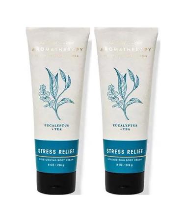 Bath and Body Works Aromatherapy Eucalyptus + Tea Ultimate Hydration Body Cream 8 Oz. 2 Pack (Eucalyptus + Tea)