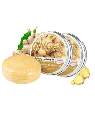 2pcs Ginger Hair Regrowth Shampoo Bar,Ginger Shampoo Soap, Organic Ginger Shampoo Bar Promotes Hair Growth  (2PCS)