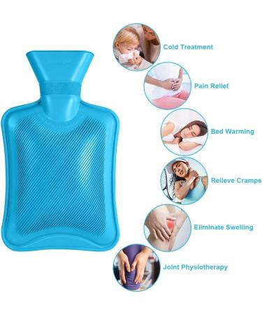ACWOO Mini Hot Water Bottle 1L - Safe & Durable Thermoplasted Rubber Heat Bottle for Kids & Adults - Perfect Gift in Blue - Buy Online on GoSupps.com