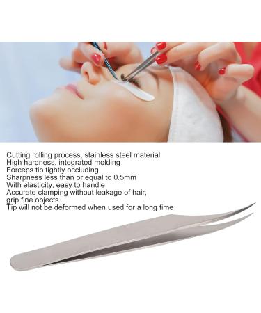 Precision Silver Stainless Steel Makeup Tools | Curved Tweezers for False Eyelashes | International Shipping - Buy Online on GoSupps.com