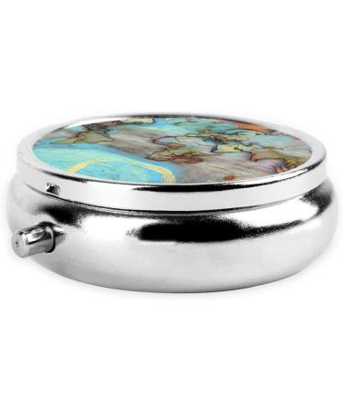 Cartoon World Map Round Pill Box | 3 Compartment Travel Organizer | Portable Pill Box for Purse & Pocket - Buy Online on GoSupps.com