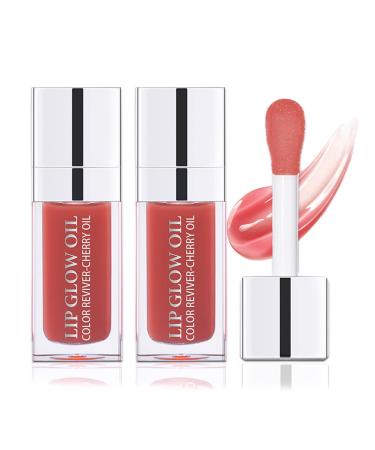 2 PCS Plumping Lip Glow Oil (ROSEWOOD)  Clear Tinted Lip Gloss Set  Moisturize Nourish and Enhance Your Lips Oil with a Natural Long-Lasting Shine - Perfect for Any Occasion - Buy Online on GoSupps.com