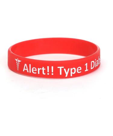 5-Pack Silicone Medical Alert Bracelet Wristbands - Engraved Diabetes Insulin Dependent - Multi-Color Type 1 Diabetes - Buy Online on GoSupps.com