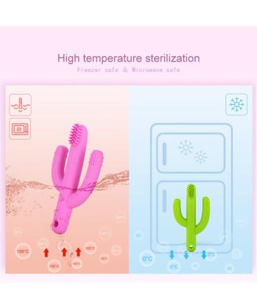 Baby Toothbrush Teether - Soft Silicone Bristles for Teething Relief (2pcs Blue and Green) - Buy Online on GoSupps.com