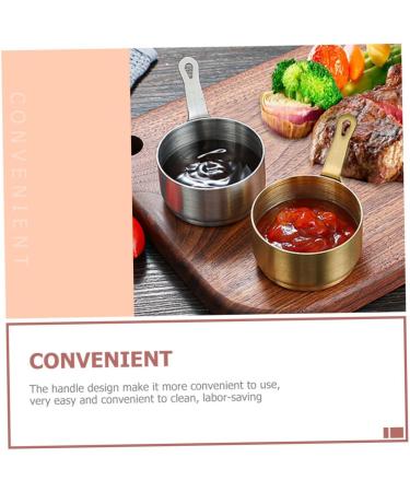 MAGICLULU 5pcs Stainless Steel Sauce Cup Sauce Container Stainless Steel Seasoning Cup Mini Condiments Food Portioner Ketchup Dipping Bowls Sauce Bowl with Handle Pinch Dip Cups Household mediumx5pcs Goldenx5pcs - Buy Online on GoSupps.com