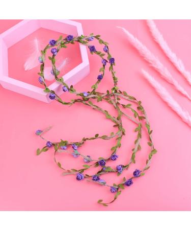 Buy Minkissy Adjustable Lavender Flower Crown & Hair Clamp | 2-Piece Floral Diadem for Brides & Special Occasions - International Shipping Available - Buy Online on GoSupps.com