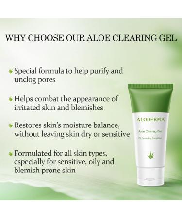 Aloderma Essential Aloe Clearing Set - 5 Pieces - Cleanser Soothing Cream 2pcs x Aloe Vera Gel with Tea Tree Oil and Clearing Gel - Buy Online on GoSupps.com