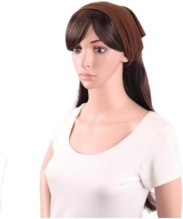 MapofBeauty 13 Inch 6 Pieces Soft Elastic Triangle Non-slip Bandana Head Scarves Headband (Black/Grey/Deep Coffee/Brown/Light Brown/Khaki) - Buy Online on GoSupps.com