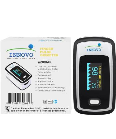 Innovo m900AP Medical Prescription Fingertip Pulse Oximeter Blood Oxygen Saturation Monitor (SpO2) Professional Healthcare Use White