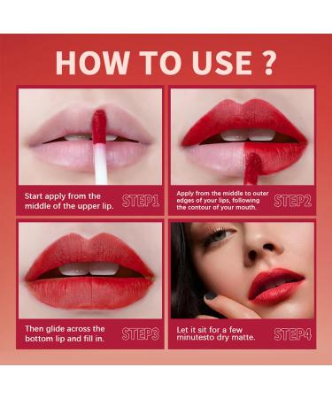 Shop 4 Colors Matte Liquid Lipstick Set - Long Lasting Waterproof & Non-Sticky | Natural Ingredients | International Shipping Available - Buy Online on GoSupps.com