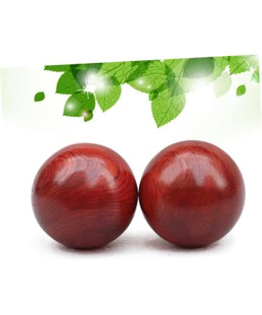 PLAFOPE Hand Massage Balls - 2 Piece Set Rosewood 6cm Red Massage Roller for Relaxation & Relief - Buy Online on GoSupps.com