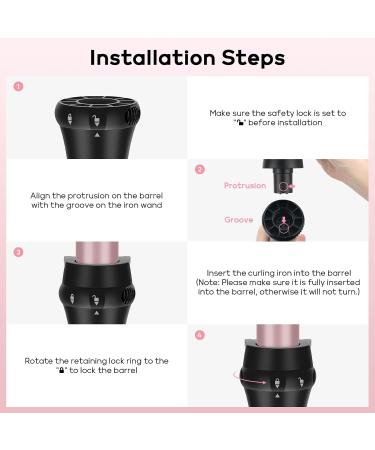 Prizm Pro Clamp Curling Iron Set 5 Interchangeable Barrels 11 Adjustable Temp Dual Voltage Rose Pink Perfect for Travel & Beautiful Curls - Buy Online on GoSupps.com