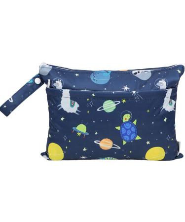 Hi Sprout Grab and Go Wet Dry Cloth Diaper Bag - Waterproof Washable Reusable Organizer (Space Adventure) - Buy Online on GoSupps.com