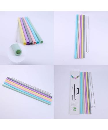 Set of 6 Reusable Straws Silicone Replacements Straw Colorful Straws with Cleaning Brush Silicone Straws Great for Cups Kitchen Supplies - Buy Online on GoSupps.com