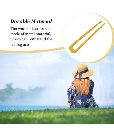 CLSSLVVBN U-shaped Hair Sticks Modelling Styling Women Hairpin Light-weight Ponytail Fashion Headwear Accessories Students Grayish Yellow - Buy Online on GoSupps.com