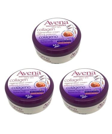 Instituto Espaol Avena Collagen Regenerating Cream. Softens & Moisturizes your Skin with Collagen to Improve your Appearance. 6.7 Fl Oz/ 200g. Pack of 3