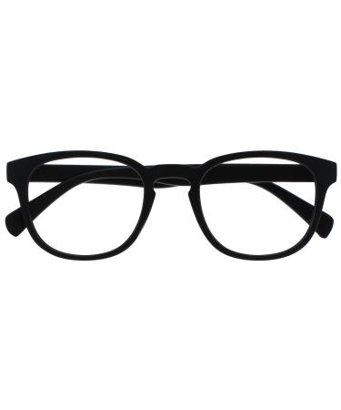 Opulize Pop Reading Glasses Fun Round Matt Frame Black Spring Hinges Scratch Resistant Mens Womens R2-1 +3.50 Smooth Matt Black +3.50 Magnification