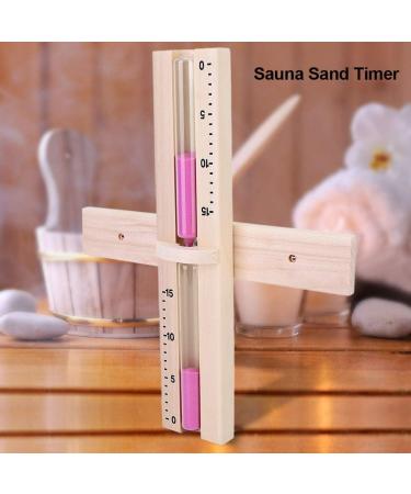 Yctze 15 Minute Wall Hourglass - Essential Wooden Clock for Sauna Room with Pink Sand | International Shipping Available - Buy Online on GoSupps.com